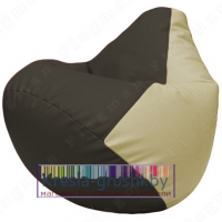 Бескаркасное кресло мешок Груша Г2.3-1610 (чёрный, светло-бежевый)